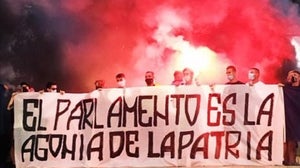 Una de las primeras protestas del grupo neonazi en Madrid