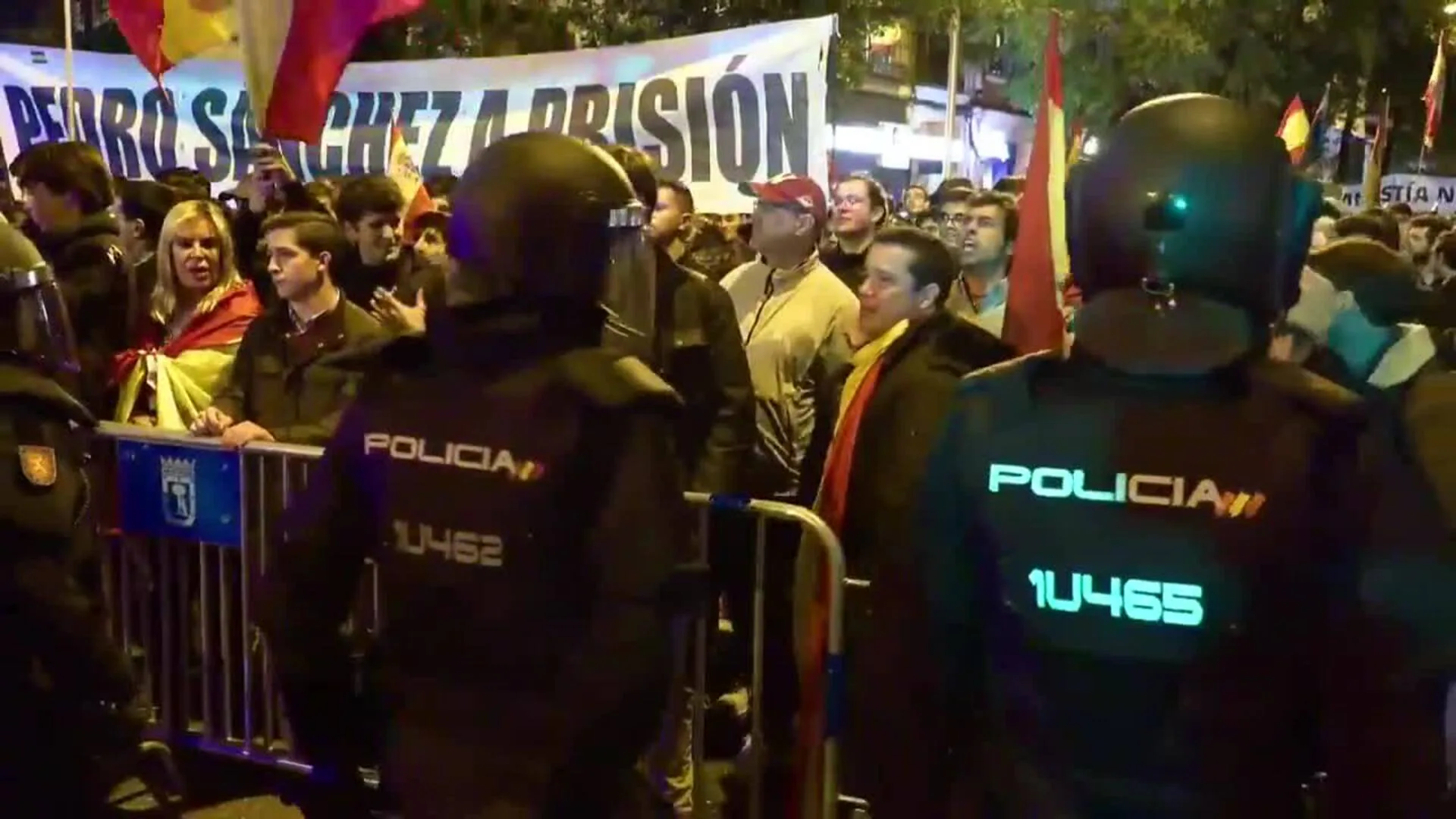 Manifestaci N Contra La Amnist A Cerca De La Sede Del Psoe En Madrid