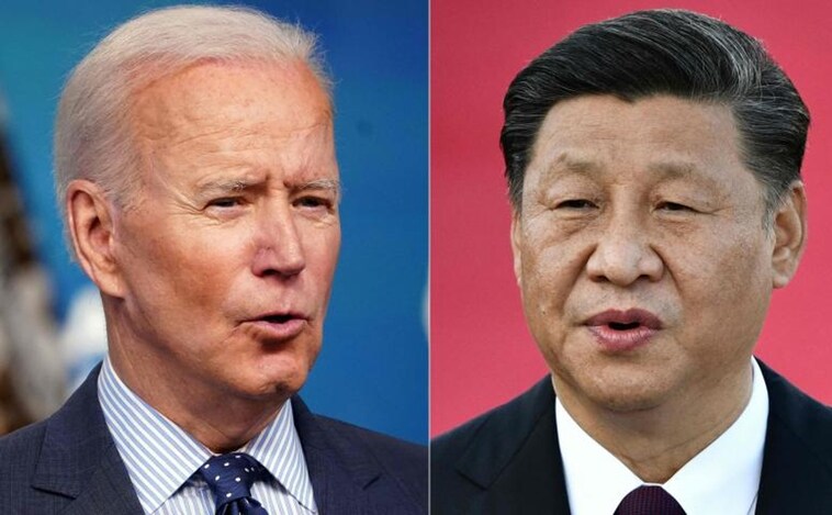 A la izquierda, Joe Biden y a la derecha, Xi Jinping