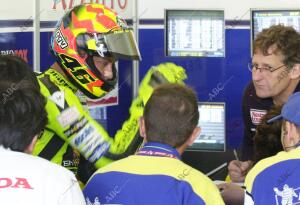 Rossi en Boxes en los Entrenamientos Cronometrados del campeonato del mundo de...