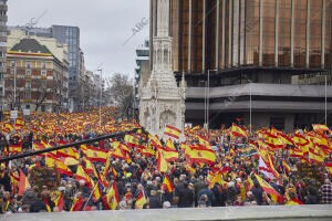 Concentración «Por una España unida» convocada por el PP, Ciudadanos y Vox,...