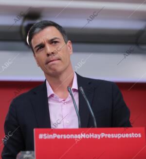 Rueda de prensa del secretario general del Psoe Pedro Sánchez