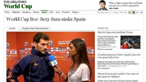 «La sexy Sara hunde a España», según The Times