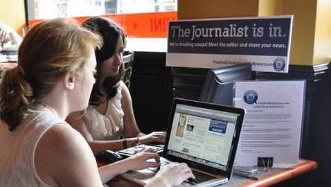 La redacción dentro de una cafetería
