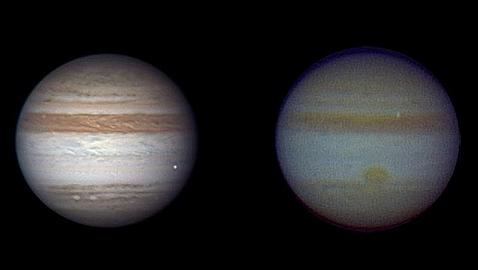 Dos asteroides como los que han rozado la Tierra impactaron en Júpiter