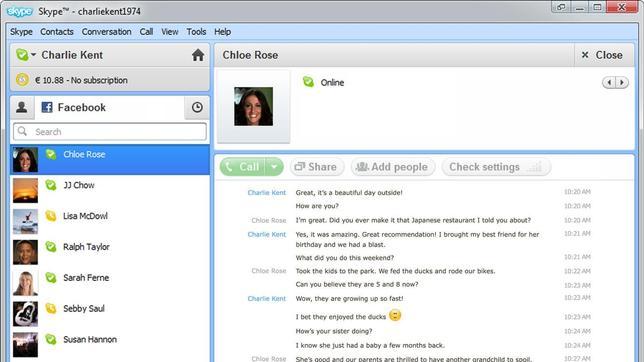 Skype se integra con Facebook