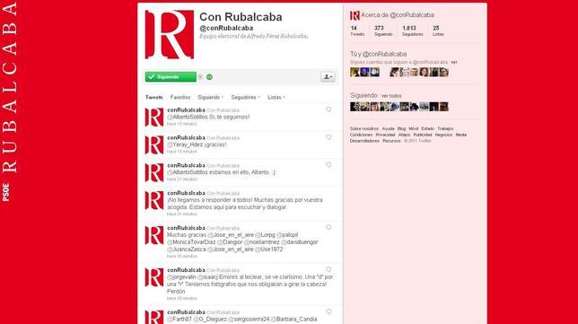 El Twitter de Rubalcaba consigue 1.500 seguidores a la hora de abrirse