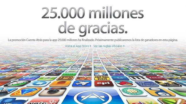 Apple logra 25.000 millones de aplicaciones descargadas