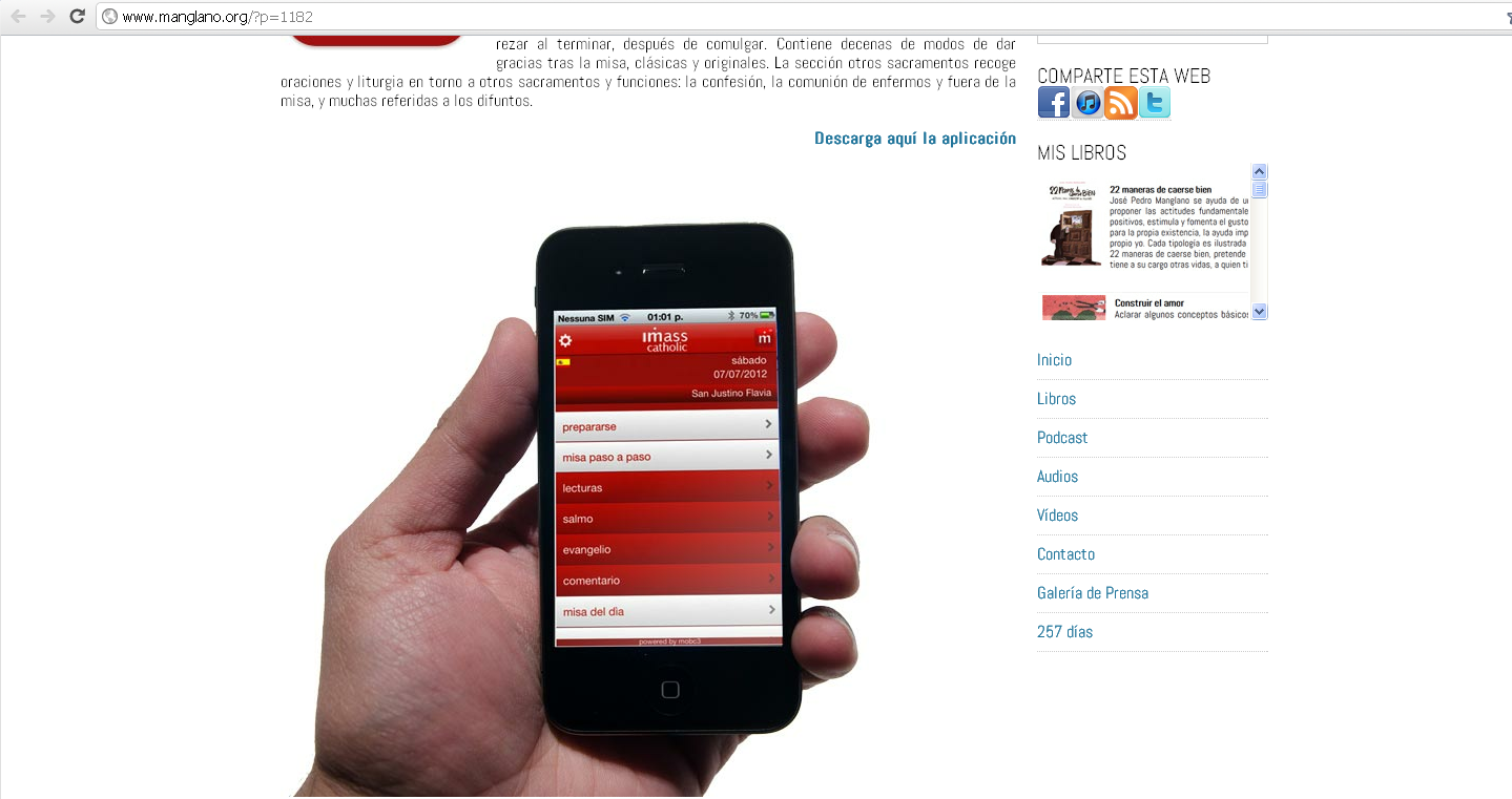 Lanzan iMisa, una aplicación para seguir la eucaristía a través de móviles y tabletas