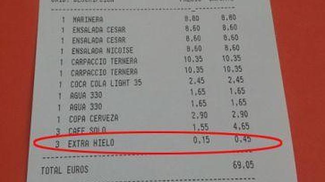 Un restaurante de Barcelona ya cobra por el hielo de un café