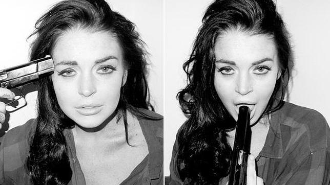 Lindsay Lohan posa con una pistola en la boca para Terry Richardson
