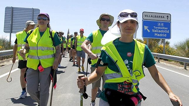 Los mineros completan la etapa más larga de su marcha