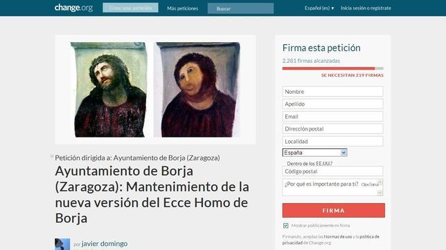 Las redes se movilizan para pedir que se conserve el Ecce Homo de Borja en su estado actual