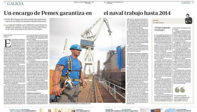 Pemex dará trabajo a 3.000 personas del naval gallego durante 30 meses