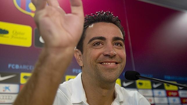 Xavi apoya el mosaico con la senyera: «El Barça representa a Cataluña»