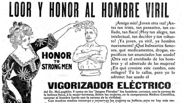 Del histerismo a la impotencia&#8230; ¡todo lo curaba el vigorizador eléctrico en 1903!