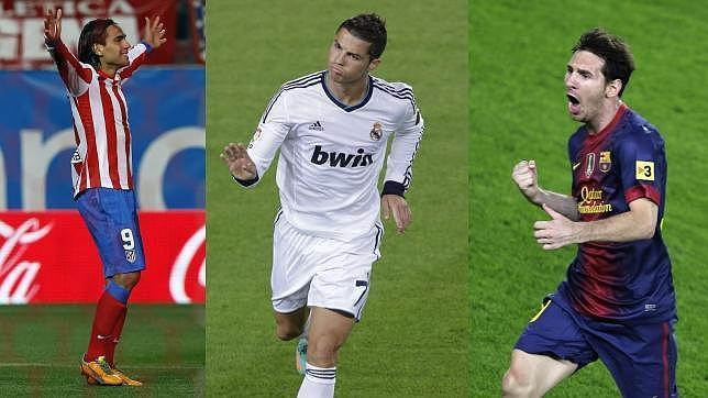 Cristiano, Messi y Falcao, dueños del gol que rompen la Liga
