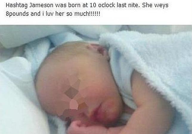 Una pareja de seguidores de Twitter llaman «Hashtag» a su hija