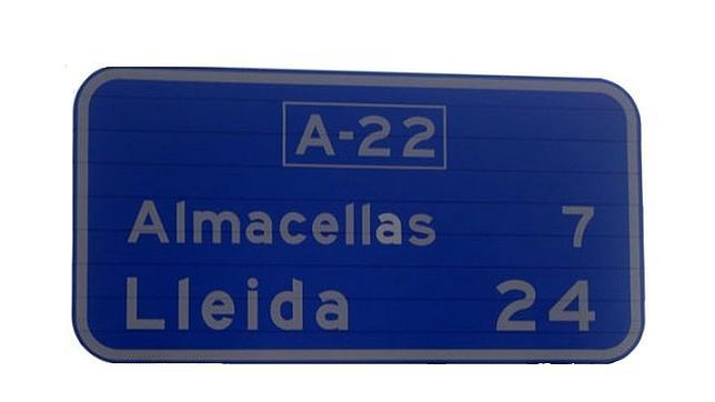 Un pueblo de Lérida denunciará a Aragón si no escribe en las señales de tráfico su nombre en catalán