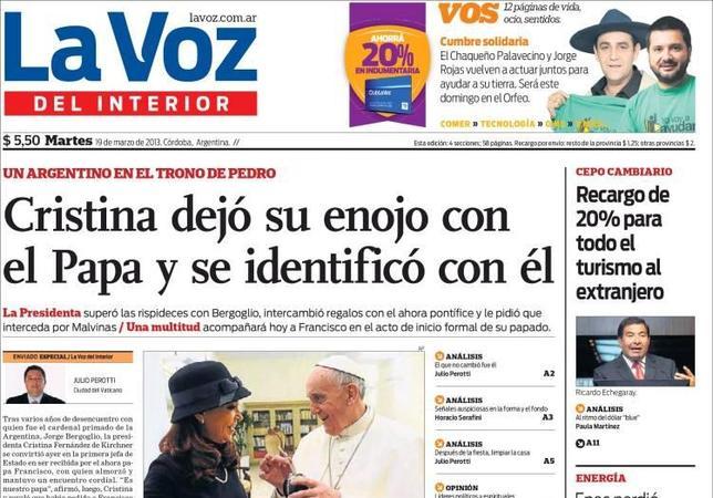 El «cambio» de Cristina: El encuentro entre Kirchner y el Papa monopoliza la prensa argentina