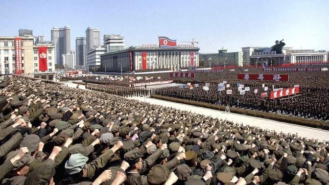 Masiva manifestación en Pyongyang en apoyo a un ataque a Estados Unidos