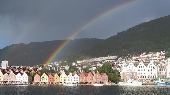 Casas de Bryggen, en Bergen, Patrimonio de la Unesco