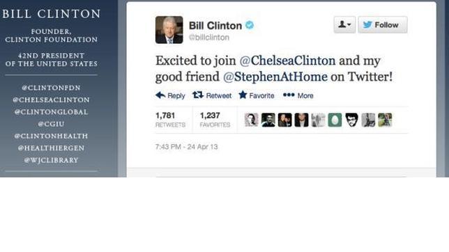 Bill Clinton se une a Twitter (en contra de su propia voluntad)