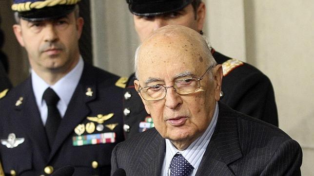 Napolitano comparece en el Palacio del Quirinale, el pasado 30 de marzo