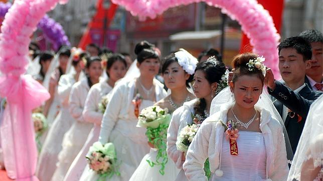 Boda múltiple china en Qingdao