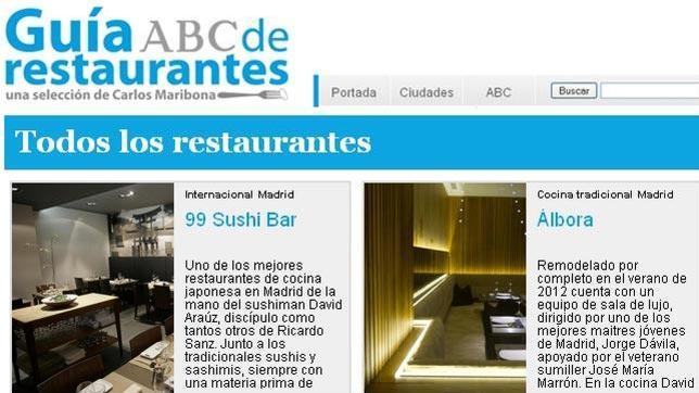 ABC.es estrena la guía de restaurantes de Carlos Maribona