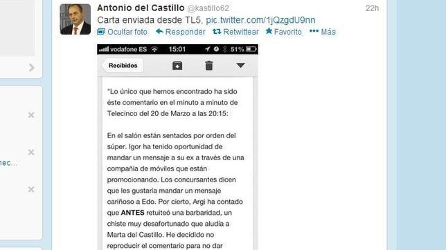 Telecinco señala a Argi como única responsable de una broma sobre Marta en «GH»