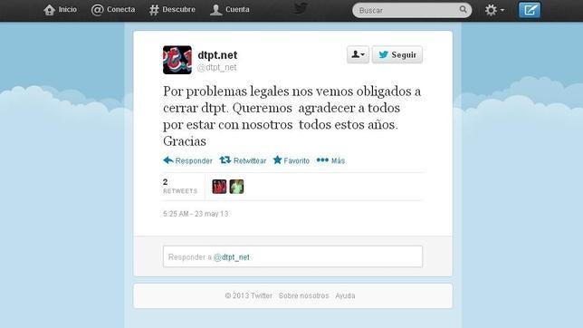 dtpt.net, otra página de enlaces que cierra por la ley antidescargas