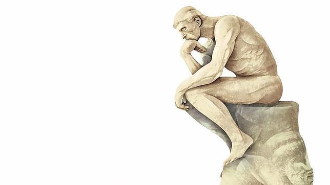 Dibujo de la escultura «El pensador» de Auguste Rodin