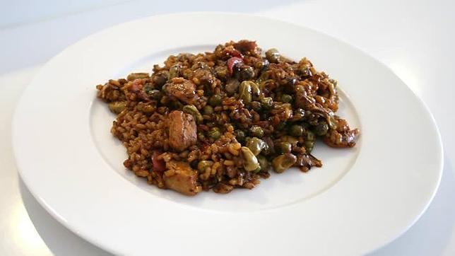 Arroz con rape y verduras