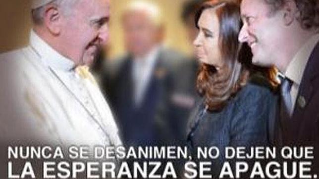 Kirchner emplea la imagen del Papa para hacer campaña electoral