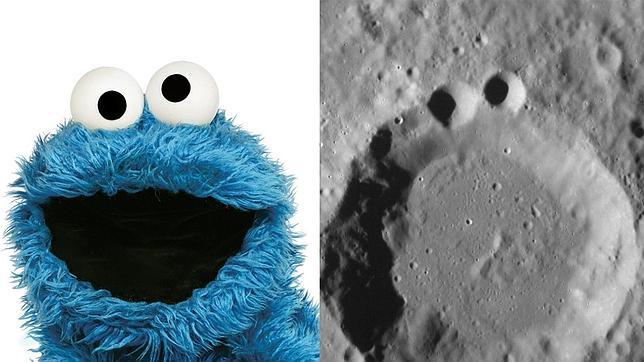 Parecido razonable entre el Monstruo de las galletas y unos cráteres de Mercurio