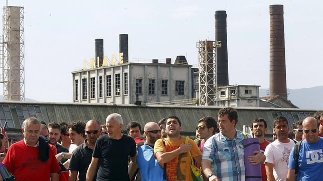 Protesta de los trabajadores de Sniace