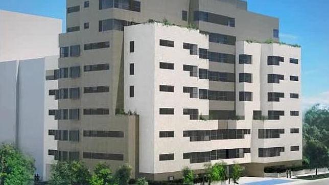 Fachada de la urbanización de Valdebebas donde se ubica el piso de dos dormitorios por 162.000 euros