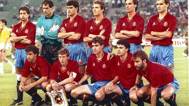 España en su segundo partido en el Mundial de Italia frente a Corea del Sur en la ciudad de Udine