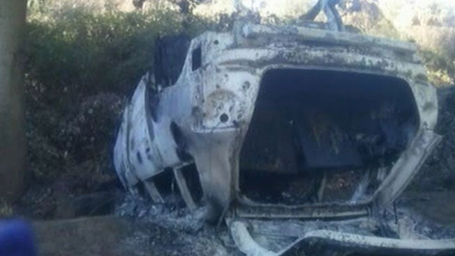 Así quedó el coche que conducía José Fernando la noche del robo