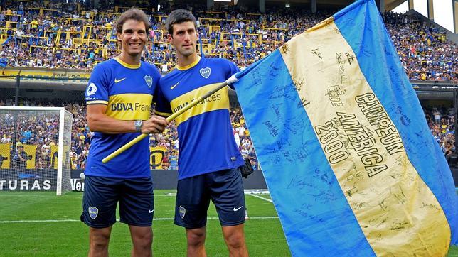 Nadal y Djokovic, tanda de penaltis en La Bombonera