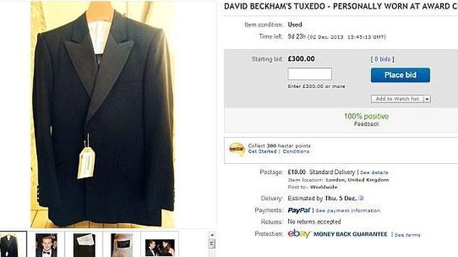 Revenden en eBay un esmoquin donado por David Beckham con fines solidarios