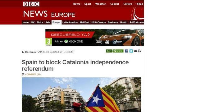 La «BBC»: «España bloqueará el referéndum catalán»