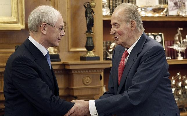 Van Rompuy al Rey: «Europa va mejor que hace un año, como España»