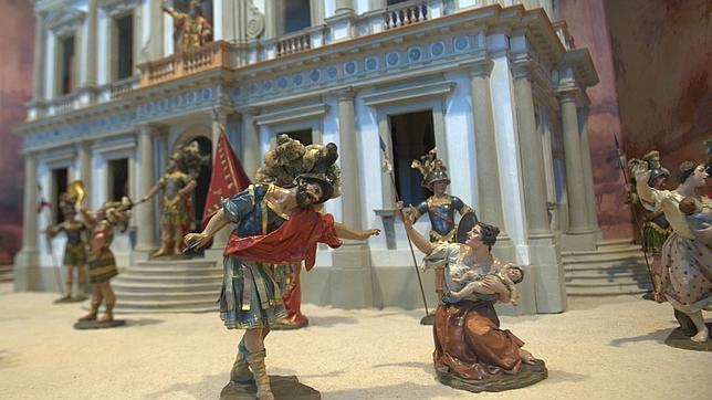 Belén instalado en el Palacio de Cibeles