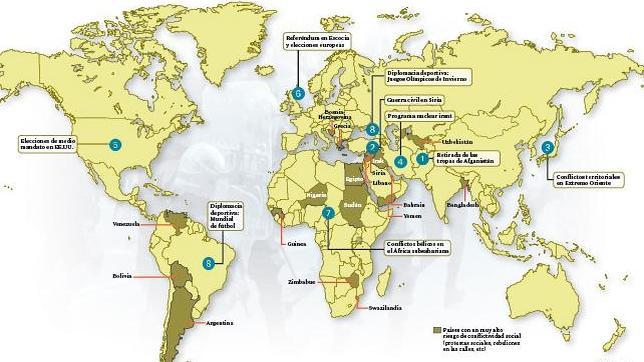 Las zonas más calientes del mundo en 2014