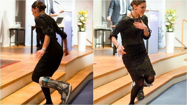 Victoria de Suecia demuestra que está en plena forma sin muletas y con humor