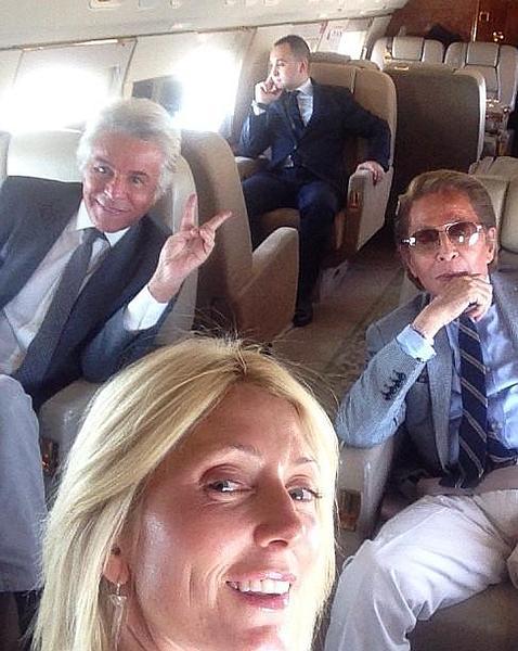 Giancarlo Giametti, Valentino y Marie Chantal de Grecia se preparan para el despegue