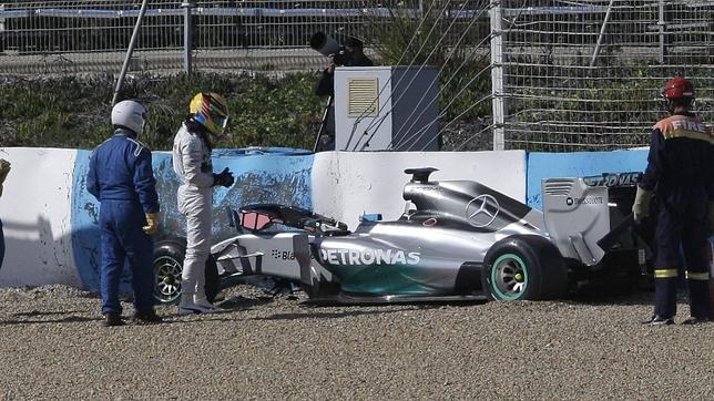 Accidente de Hamilton en el circuito de Jerez