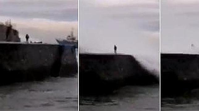 Engullido por el mar en Ondarroa por una foto